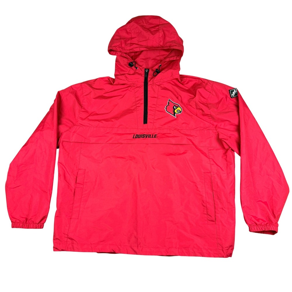 Louisville Cardinals Franchise Club Jacket Mens XXL Red Anorak Windbreaker NCAA